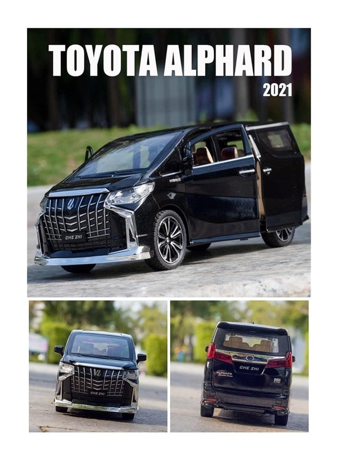 BlackZone Compatible for 1/24 Toyota Alphard Toy Car Metal Pull Back Diecast Car with Openable Door, Sound and Lights, Vehicles Toys for Gift Boys and Girls (White, 1:24 Medium) - Image 3